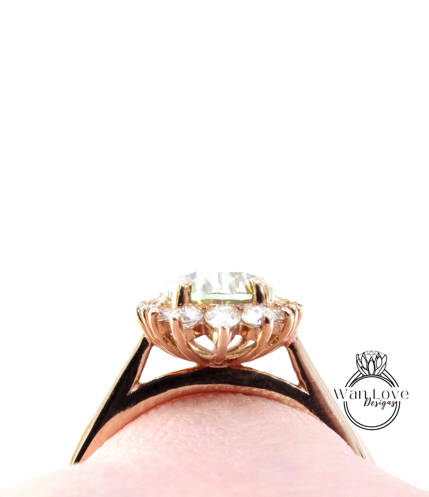 Oval Diamond Vintage halo engagement Ring rose Gold Unique plain tapered band oval cut halo ring Antique IGI Lab diamond halo Wedding Ring Bridal ring Promise