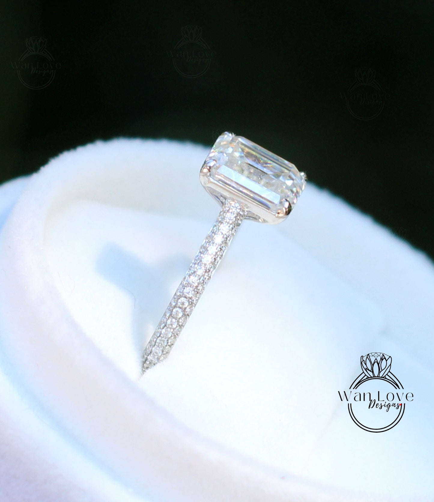 Anello di fidanzamento cattedrale Halo rotondo con zaffiro rosa e diamanti, 2 ct 8 mm, oro bianco, matrimonio, regalo di anniversario, pronto per la spedizione