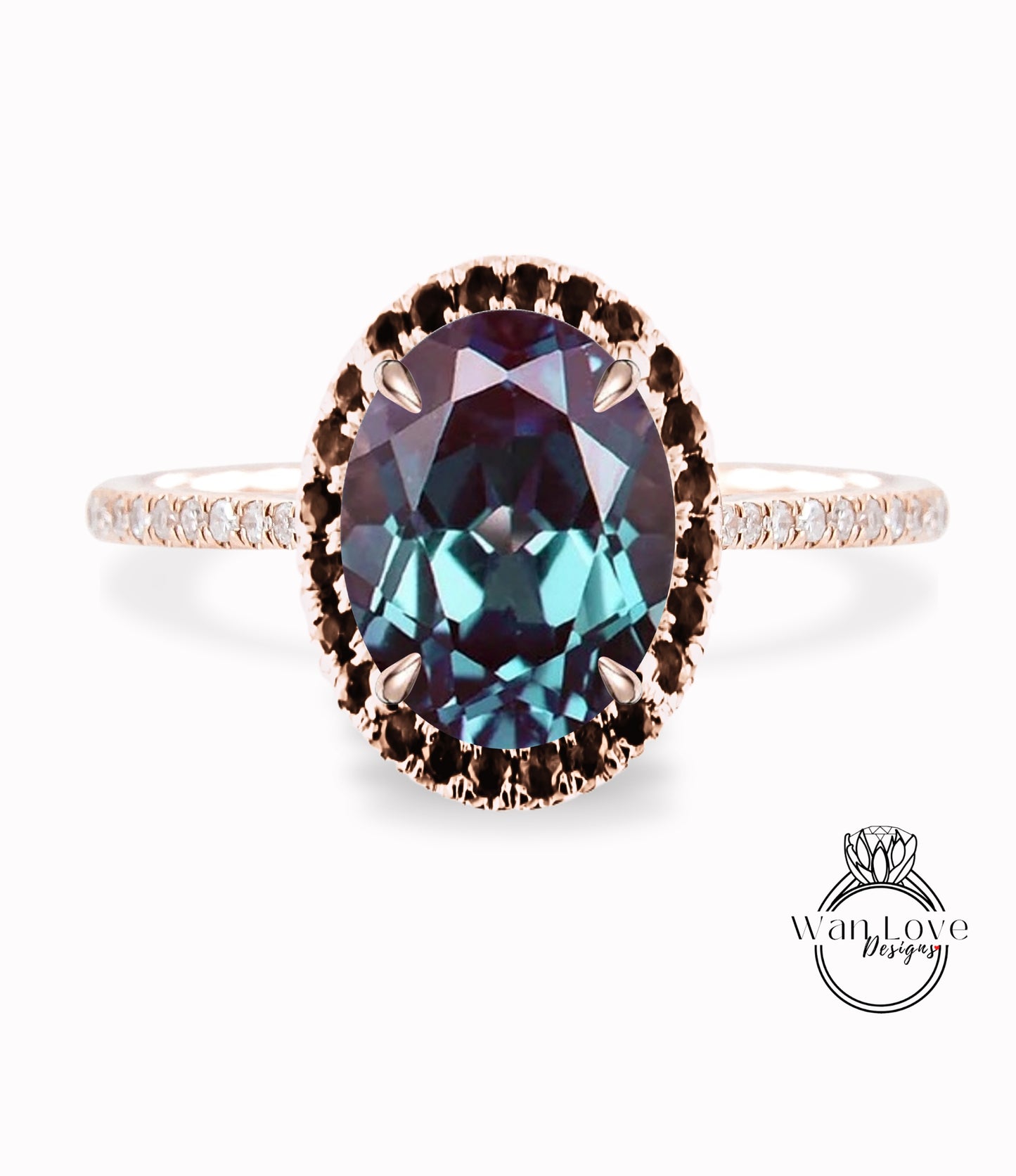 Anello con diamante Halo Anello di fidanzamento con alessandrite e diamante ovale Halo Anello con diamante Art Déco Halo Anello di promessa nuziale per anniversario di matrimonio