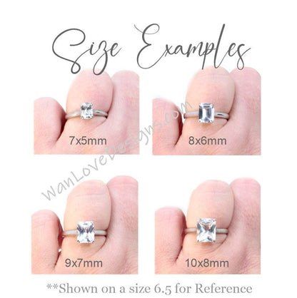 Alexandrite 14kt 18kt Solid Gold Emerald Diamond Dainty Minimalist Pave Rim Engagement Ring, WanLoveDesigns Wan Love Designs