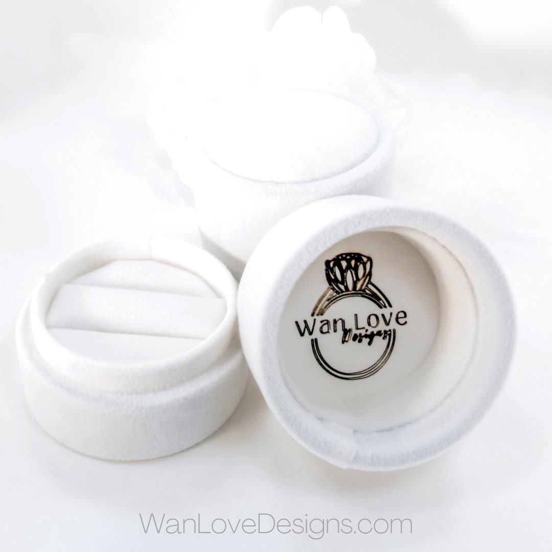 Alexandrite Moissanite White Sapphire 3 Stone Engagement Ring Round, 14k 18k Yellow Rose Gold-Platinum-Custom-Anniversary Wan Love Designs