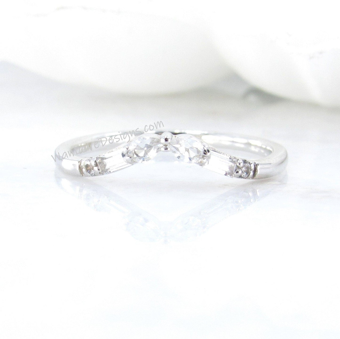 Baguette Pear Halfway Half Eternity Ring • Diamond Eternity Ring • Engagement Ring • Anniversary Ring • Birthstone Mothers Day Gift Wan Love Designs