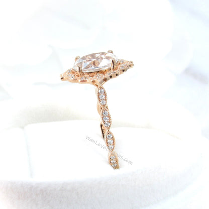Black Oval Spinel Diamond Ring, Floral Diamond Ring with Spinel, Spinel Milgrain Ring, Black Engagement Ring, Custom, WanLoveDesigns Wan Love Designs