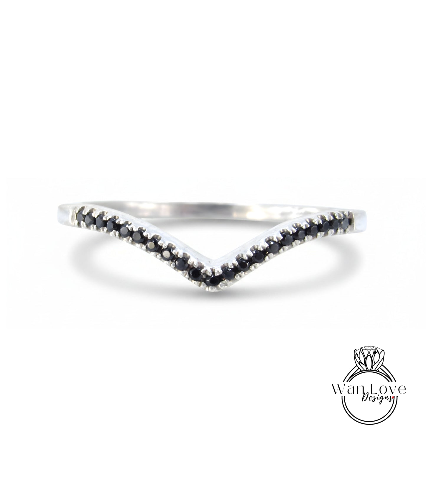 14K 18k Gold Ring/ Art Deco Black Diamond Wedding Band/ Milgrain Band/ Stacking Ring/ Eternity Vintage Wedding Band/ Straight Band/ Custom