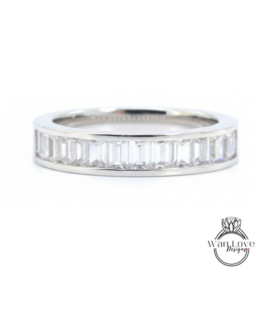 Baguette Halfway Half Eternity Ring • Diamond 1/2 Eternity Ring • Engagement Ring • Anniversary Ring • Birthstone Mothers Day Gift