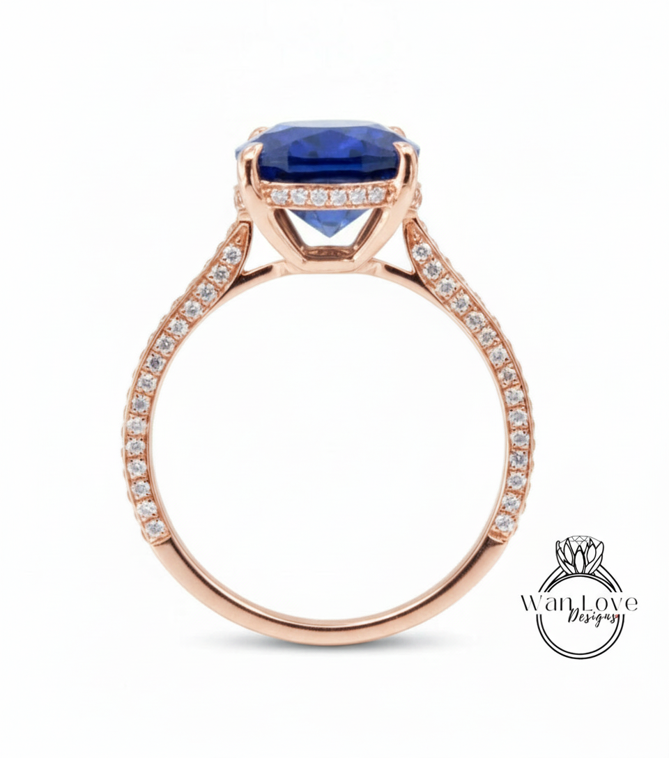 Anello di fidanzamento con zaffiro bianco a taglio ovale, anello di diamanti vintage con alone laterale, anello moissanite, anello in oro rosa, anello art deco, anello anniversario promessa.