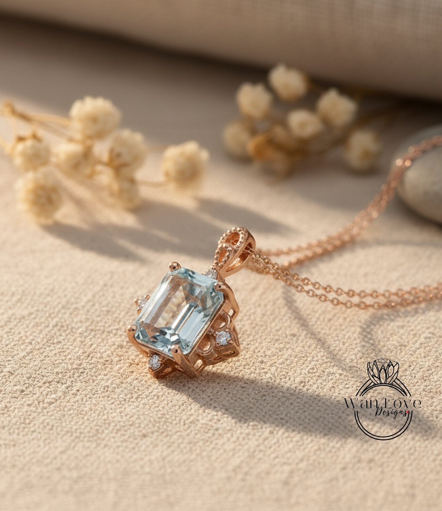 Moissanite & Diamond Necklace | 18k Gold Chains | Genuine Moissanite | Customizable Birthstone Necklace | Unique Vintage Necklace | Gift For Her