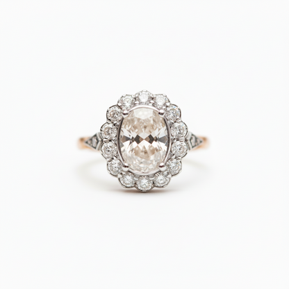 Custom Listing for,Antique Cushion & OEC Moissanite Elongated Antique Engagement Ring-4ct-10x8mm-10k 14k 18k White Yellow Rose Gold