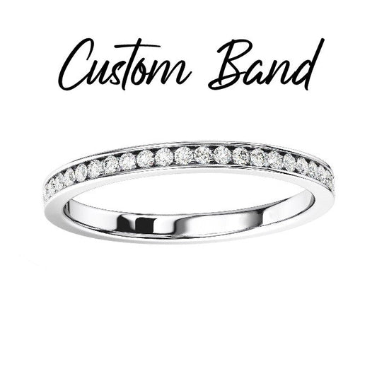 Custom for Ricardo Custom Matching Lab Diamond Band, Custom Wan Love Designs