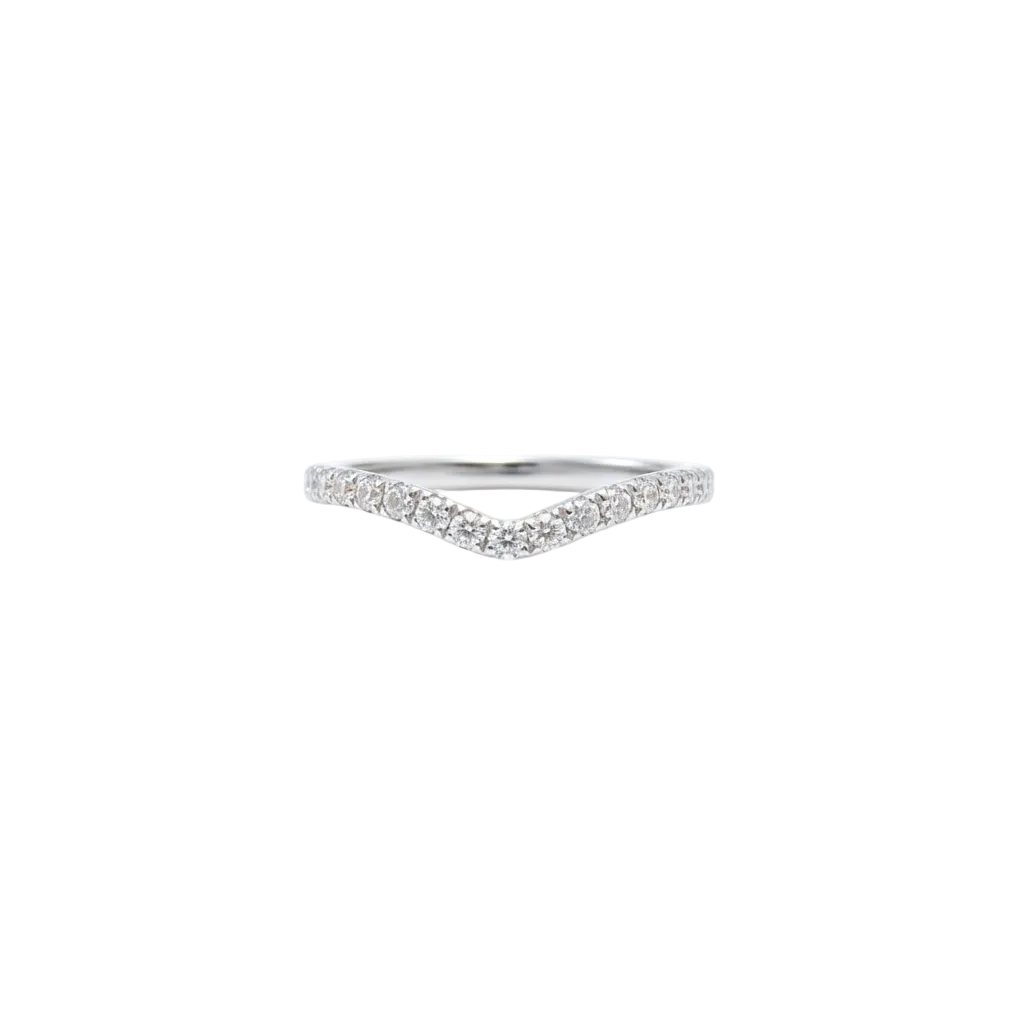 Diamond Curved Nesting Matching Moissanite Wedding Band Ring Sapphire 14k 18k White Yellow Rose Gold Platinum Custom Anniversary Bridal Gift
