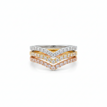 Diamond Curved Nesting Matching Moissanite Wedding Band Ring Sapphire 14k 18k White Yellow Rose Gold Platinum Custom Anniversary Bridal Gift