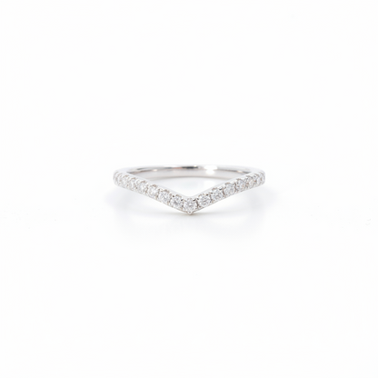 Diamond Curved Nesting Matching Moissanite Wedding Band Ring Sapphire 14k 18k White Yellow Rose Gold Platinum Custom Anniversary Bridal Gift