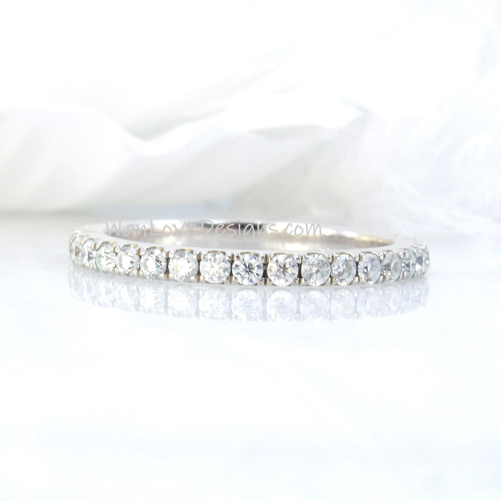 Diamond Gift Rings For Her/ Diamond Eternity Wedding Bands/ Handmade Jewelry/ Pave Stacking Ring/ Moissanite Matching Bands/ Minimalist Ring Wan Love Designs