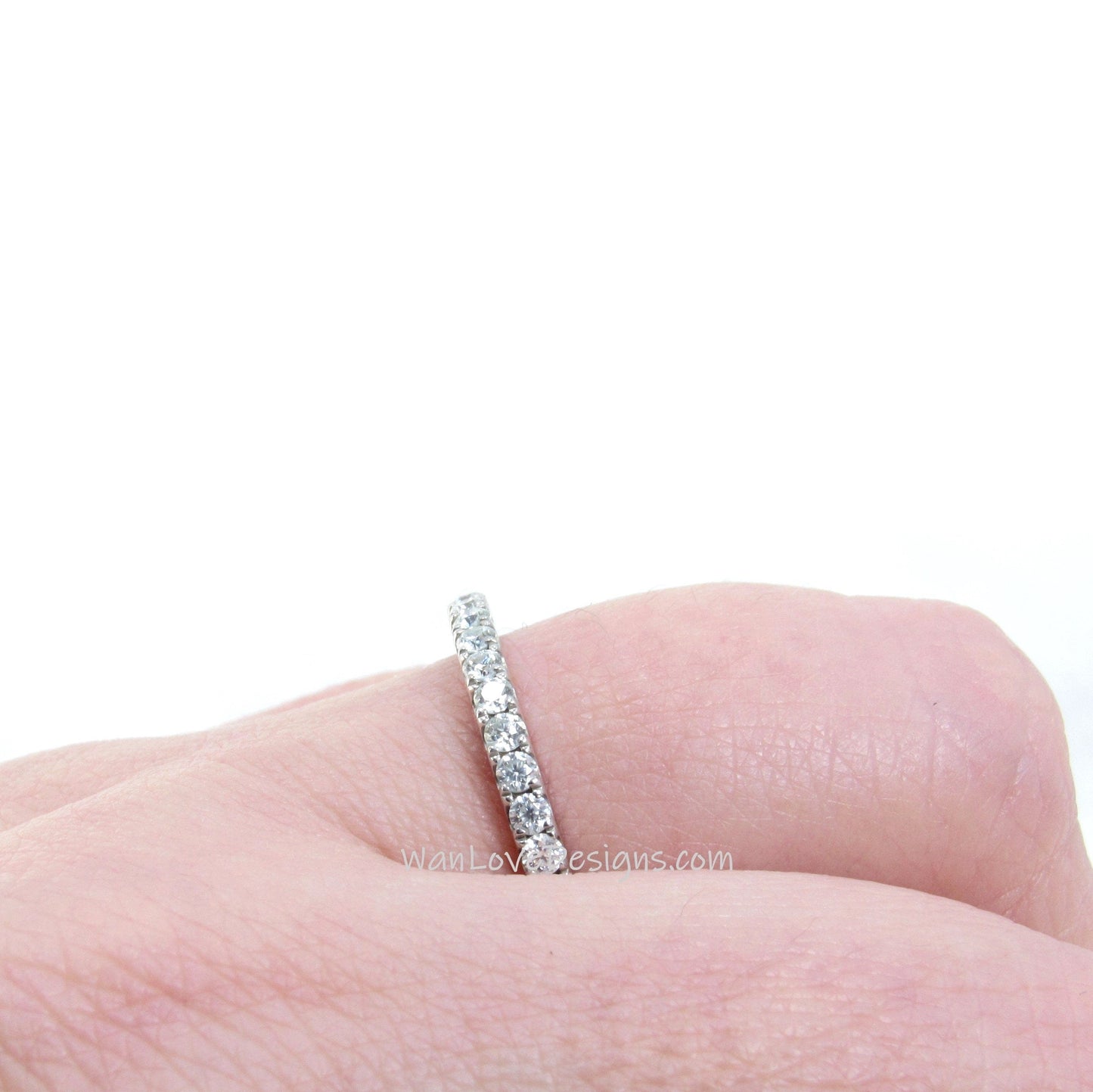 Diamond Gift Rings For Her/ Diamond Eternity Wedding Bands/ Handmade Jewelry/ Pave Stacking Ring/ Moissanite Matching Bands/ Minimalist Ring Wan Love Designs