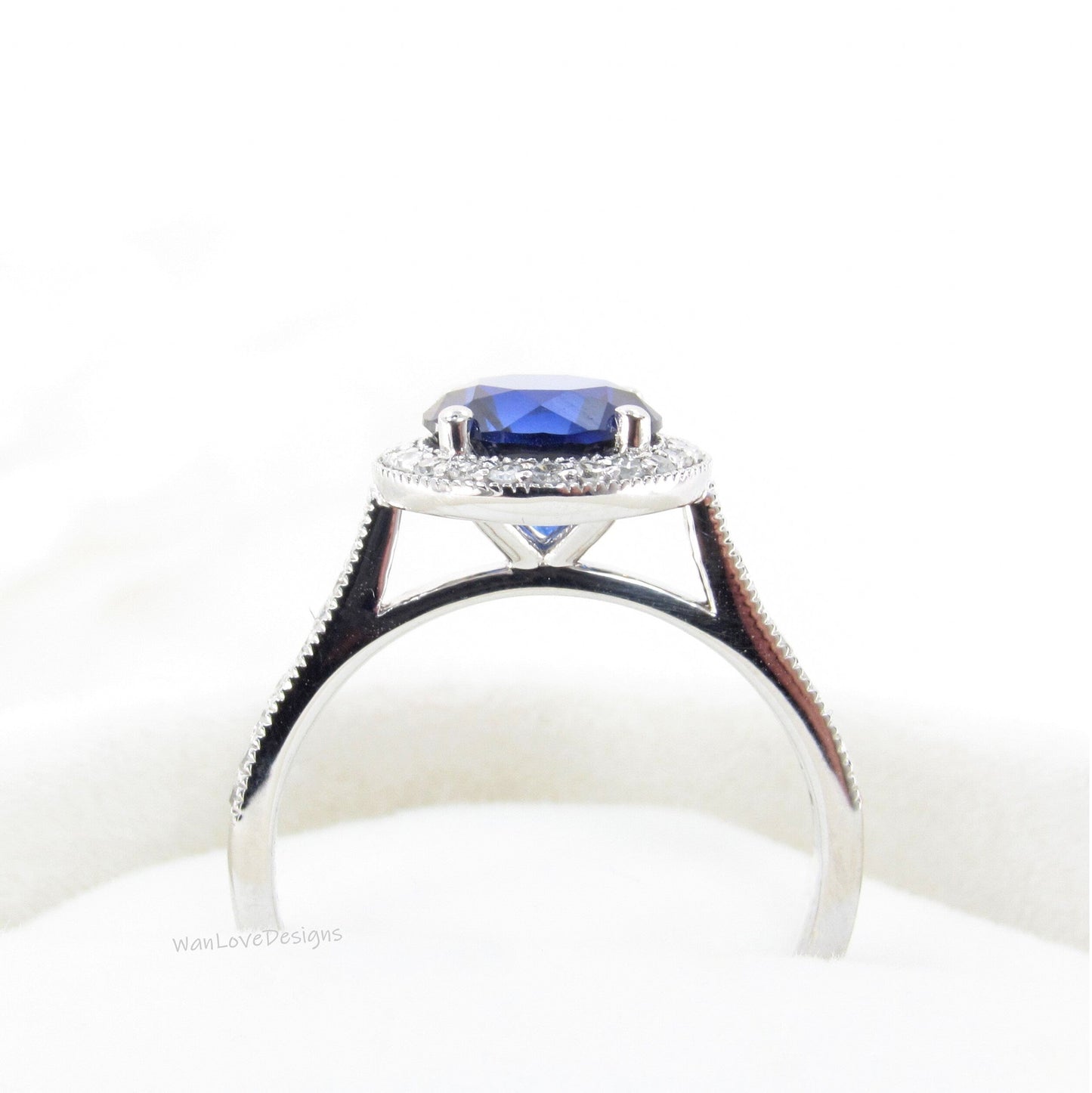 Diamond Halo Amethyst Gold Ring/ Round Lavender Amethyst Center Ring/ Engagement Ring/ Anniversary Ring/ Promise Ring/ Halo Milgrain Ring Wan Love Designs