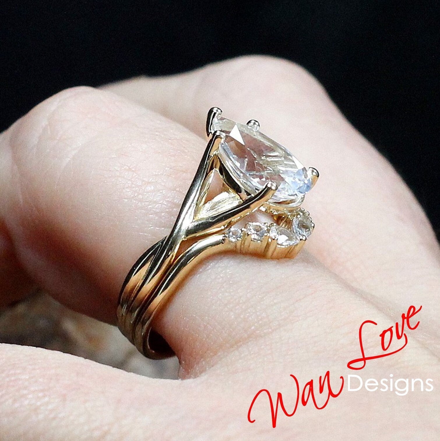 Romance Split Shank Diamond Ring With Wedding Band Romance Split