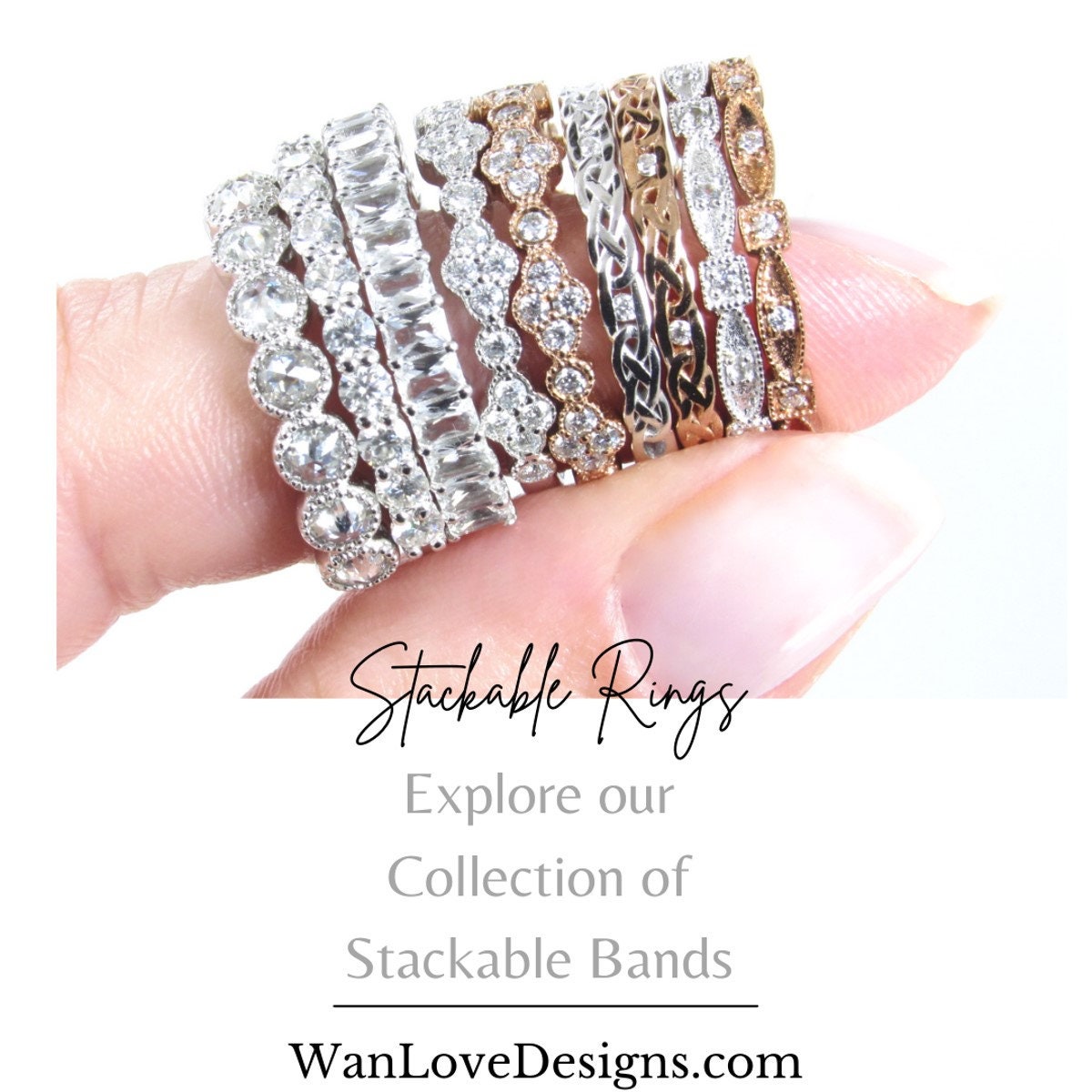 Emerald V Chevron Band / Thin Moissanite Matching Bands/ 18K Solid Gold Bridal Rings/ Milgrain Women Rings/ Minimalist Ring For Her Wan Love Designs