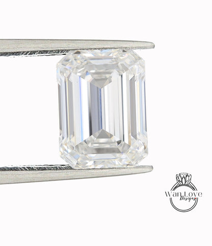 Upgrade to Emerald OR Elongated Cushion Diamond, Sapphire, Emerald, Alexandrite, Moissanite, Spinel, or Ruby Center Gem -Blue, Pink, White, Green, Purple Color Change (Alexandrite Color), Grey, Black, Aquamarine Light Blue, Red