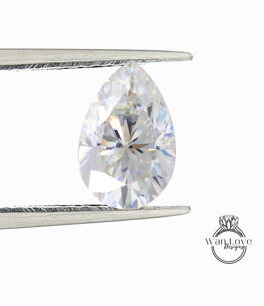 Upgrade to Pear Diamond, Sapphire, Emerald, Alexandrite, Moissanite, Spinel, or Ruby Center Gem -Blue, Pink, White, Green, Purple Color Change (Alexandrite Color), Grey, Black, Aquamarine Light Blue, Red