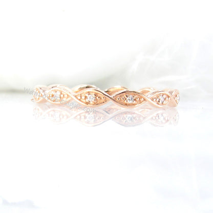 Infinity DNA Wedding Ring/ Gem Wedding Band/ Twisted Stacking Ring/ Gold Matching Ring/ Diamond Ring/ Birthday Gift/ Unique Wedding Band Wan Love Designs