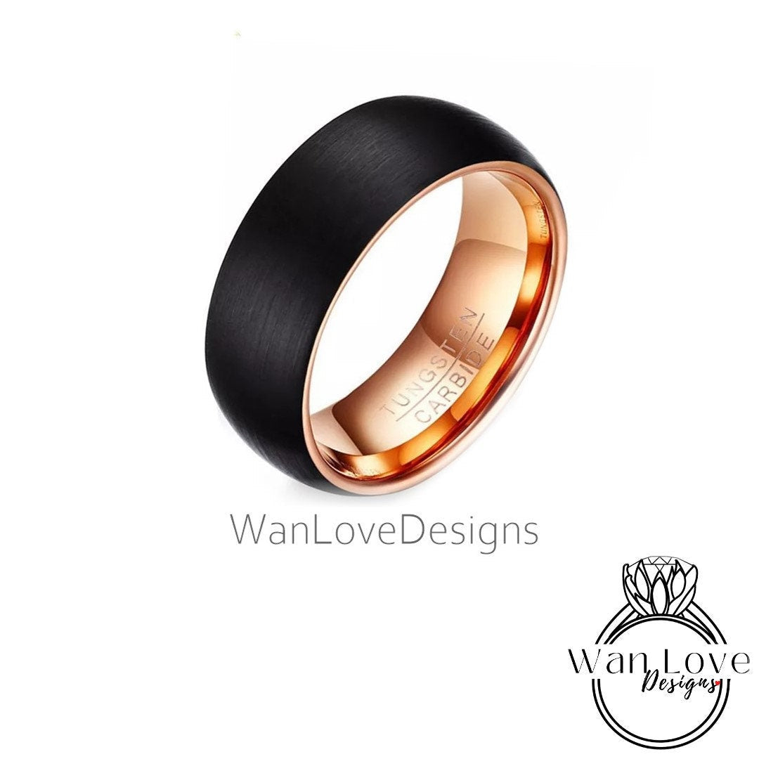 2mm 18K Gold Plated Bold Ring, Black Tungsten Gold Band deals Ring,Silver Stacking Ring, Rose Gold Band for Man,Thin Ring, Simple Gold Ring