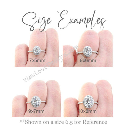 Moonstone & Diamonds Oval Graduated Halo Engagement Ring, Custom, Wedding, 14kt 18kt Gold, Platinum, WanLoveDesigns Wan Love Designs
