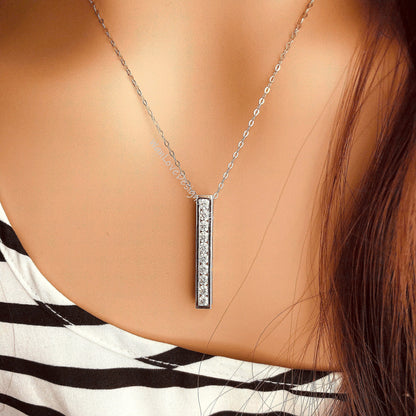 Mothers Necklace • Vertical & Horizontal Bar Necklace • Custom Birthstone Necklace • Gemstone Necklace • Diamond Necklace • Perfect Gift Wan Love Designs