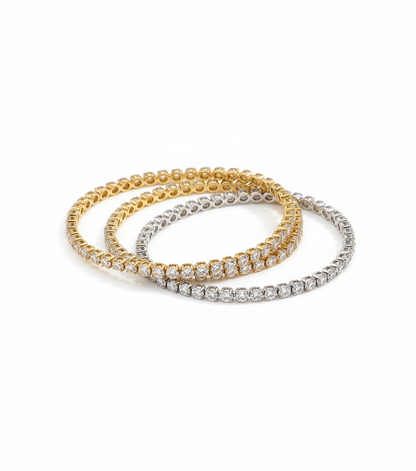 Bracciale con diamanti Moissanite in oro bianco 14k/5 ct. Bracciale tennis/Bracciale Moissanite da donna/Gioielli per matrimonio nuziale/Regalo di anniversario per lei