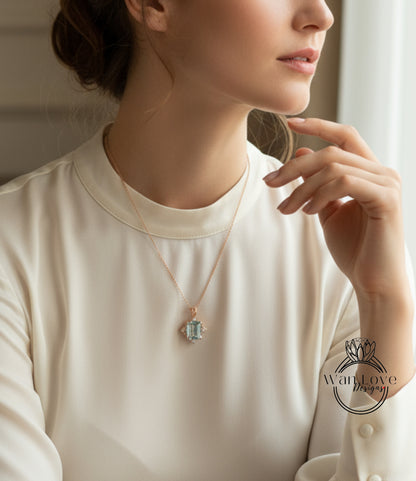 Moissanite & Diamond Necklace | 18k Gold Chains | Genuine Moissanite | Customizable Birthstone Necklace | Unique Vintage Necklace | Gift For Her