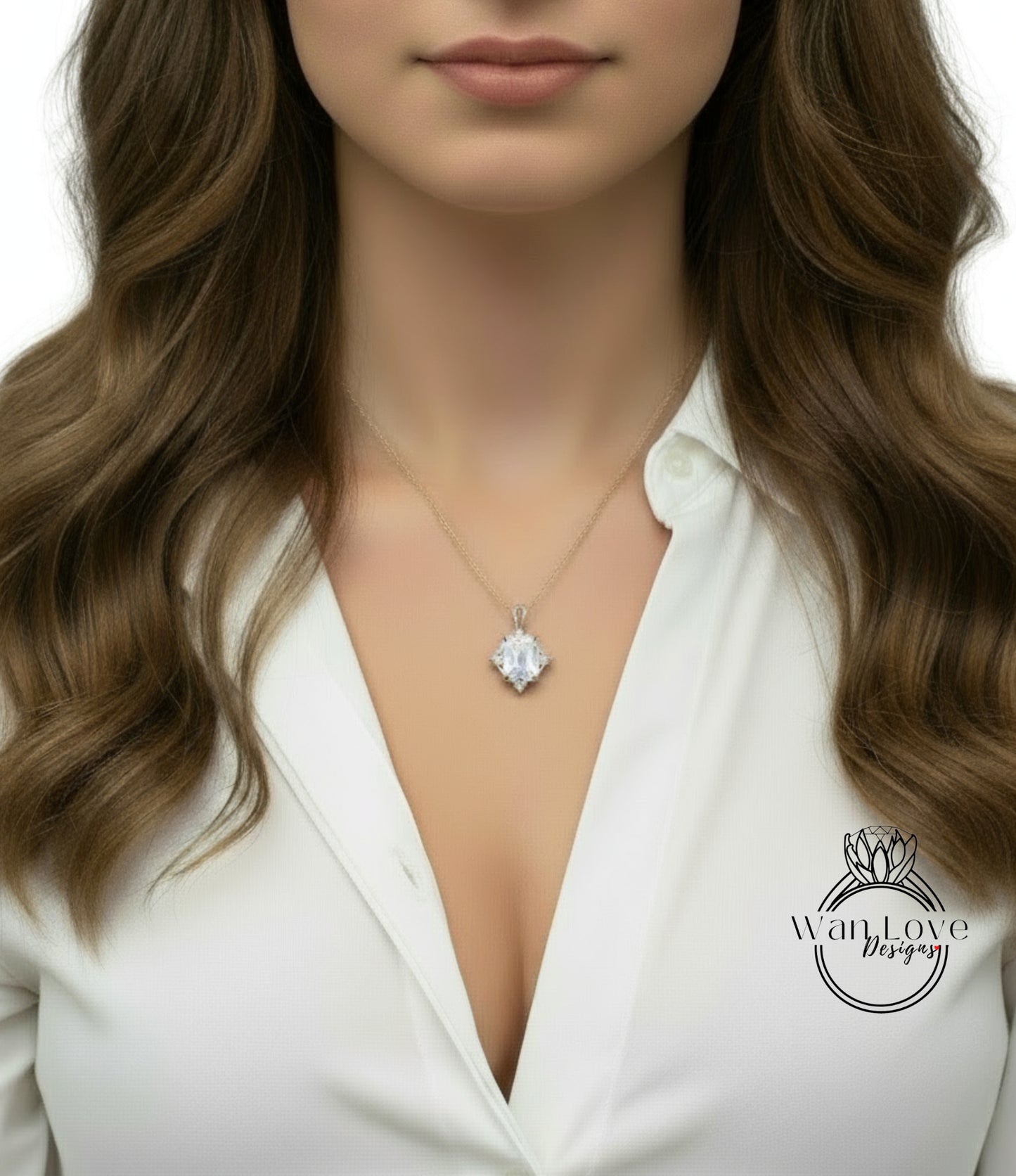 Moissanite & Diamond Necklace | 18k Gold Chains | Genuine Moissanite | Customizable Birthstone Necklace | Unique Vintage Necklace | Gift For Her