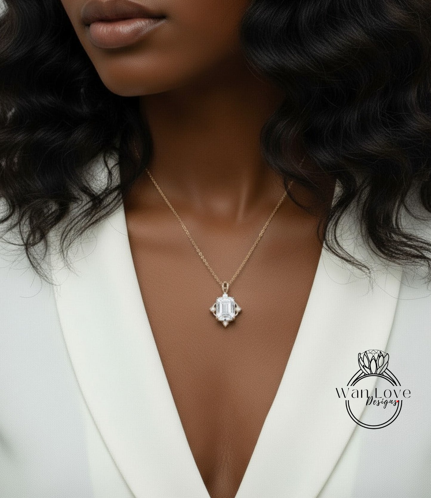 Moissanite & Diamond Necklace | 18k Gold Chains | Genuine Moissanite | Customizable Birthstone Necklace | Unique Vintage Necklace | Gift For Her