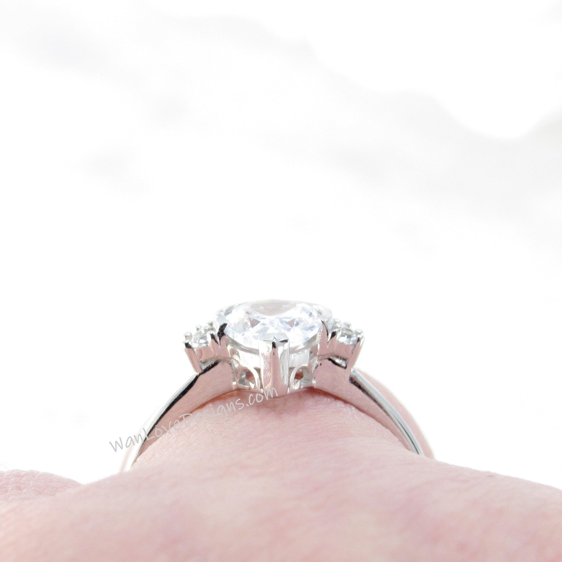 Pear Cut Alexandrite Ring, Semi Bezel Ring, Half Halo Diamonds ring, Alexandrite Engagement Ring, Alexandrite Halo Ring, June Birthstone Wan Love Designs