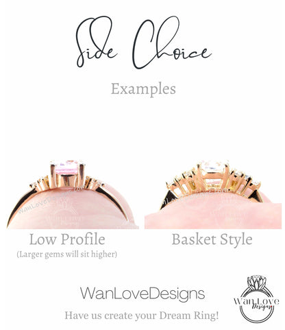 Pear White Sapphire engagement ring vintage unique Cluster rose gold engagement ring women Round diamond wedding Bridal art deco Anniversary Wan Love Designs