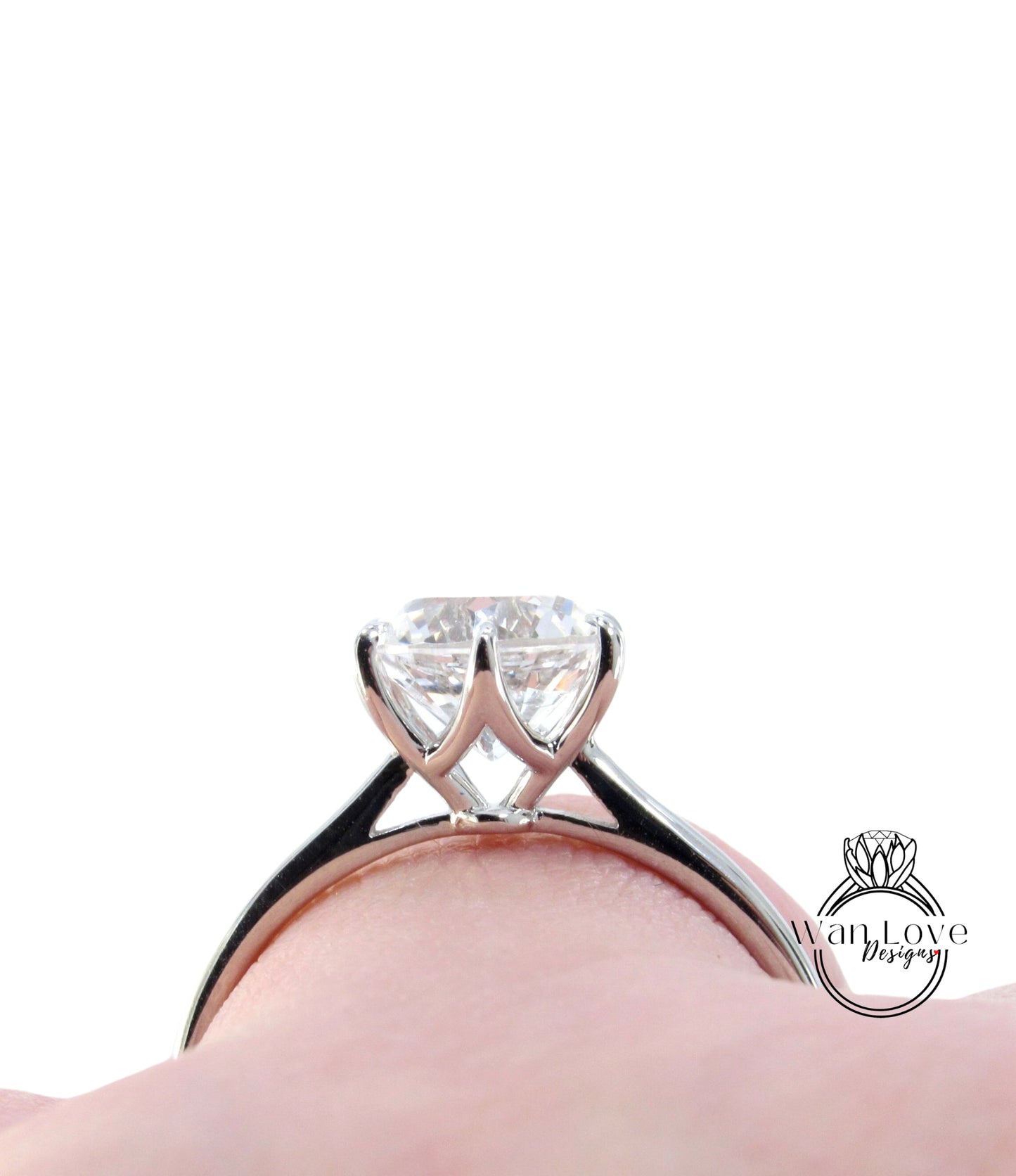 Purple Sapphire Alexandrite Color Change 6 Prong Engagement Ring, Solitaire, Round, 14k 18k White Yellow Rose Gold-Platinum-Custom-Wedding Wan Love Designs