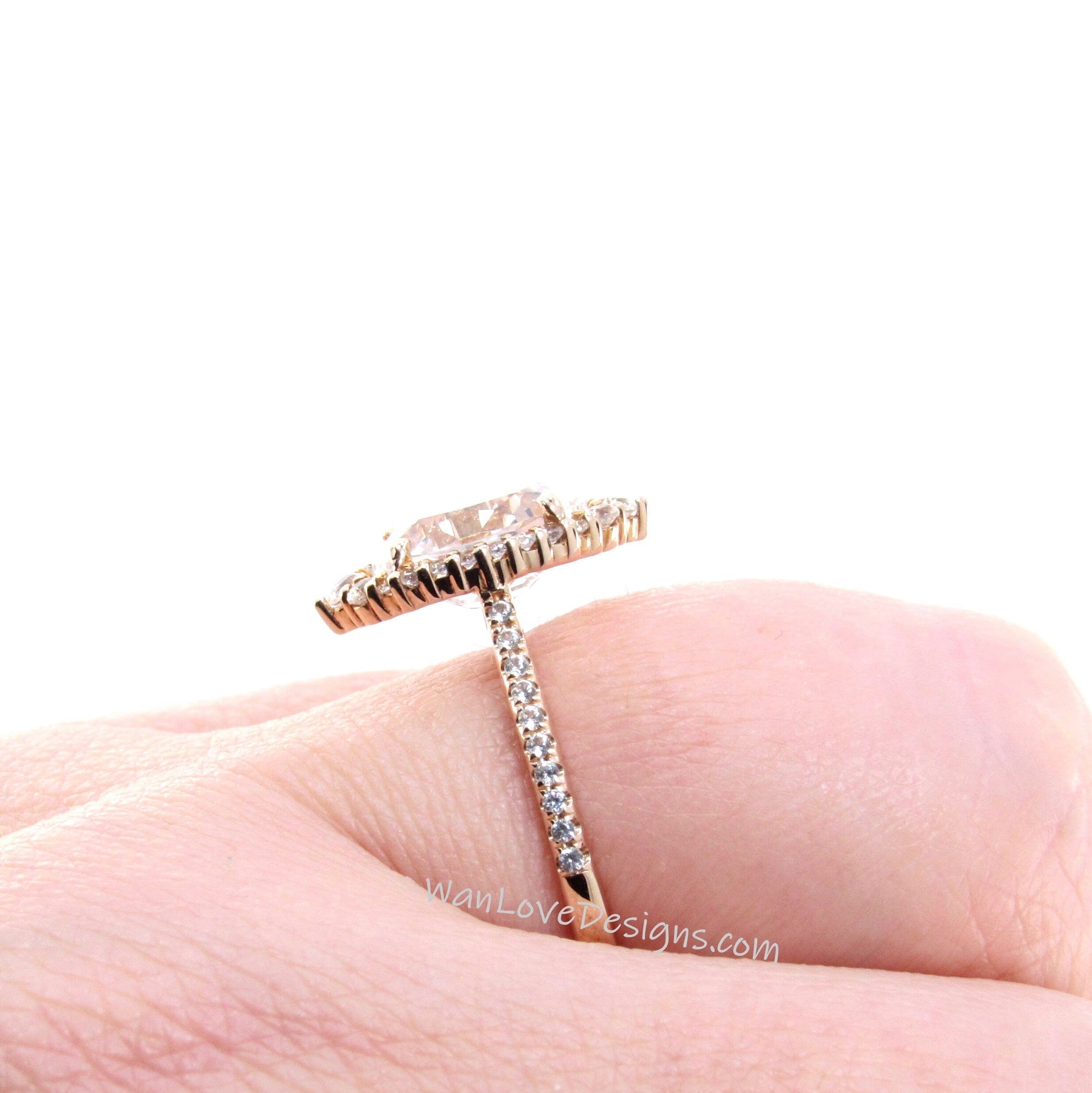 Salt & Pepper Diamonds Oval Graduated Halo Engagement Ring Custom, Wedding, Anniversary Gift,14k 18k White Rose Yellow Gold Wan Love Designs