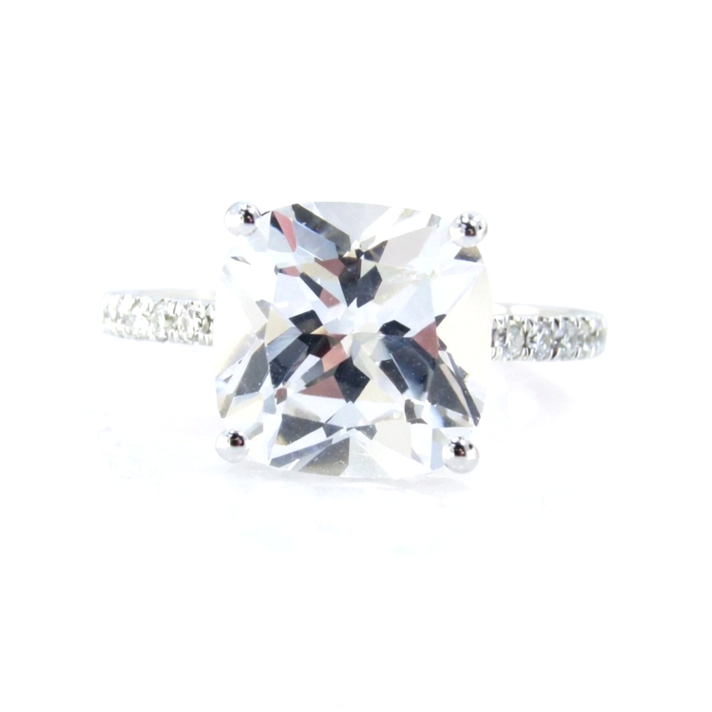 5Ct Cushion White Sapphire Engagement Ring, Large Gemstone Ring, Solitaire Ring, White Sapphire Cushion Cut, Solitaire Proposal Ring, Ready Wan Love Designs