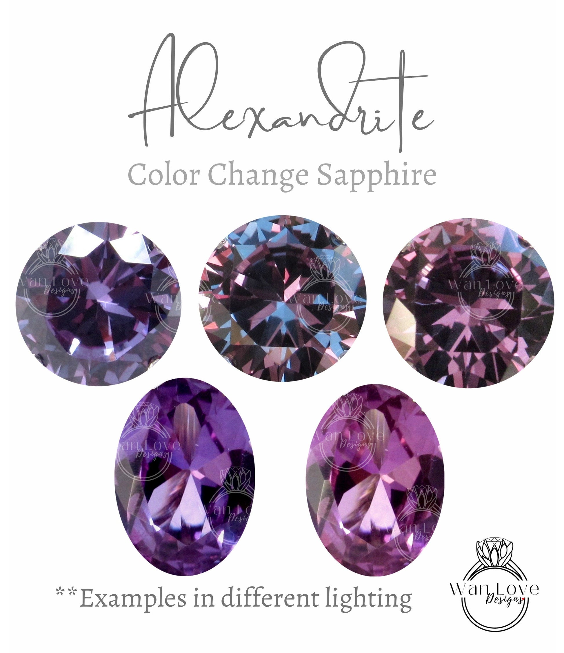 Purple Sapphire Alexandrite Color Solitaire Oval Engagement Ring 3ct 9x7mm Wedding Anniversary Gift promise ring gift for her-Ready to Ship Wan Love Designs