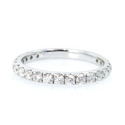 Vintage Moissanite wedding band almost eternity band art deco band white gold band vintage ring art deco band anniversary prong set ring