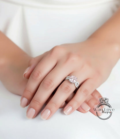 A close-up of a person's hand wearing a large, sparkling diamond engagement ring.