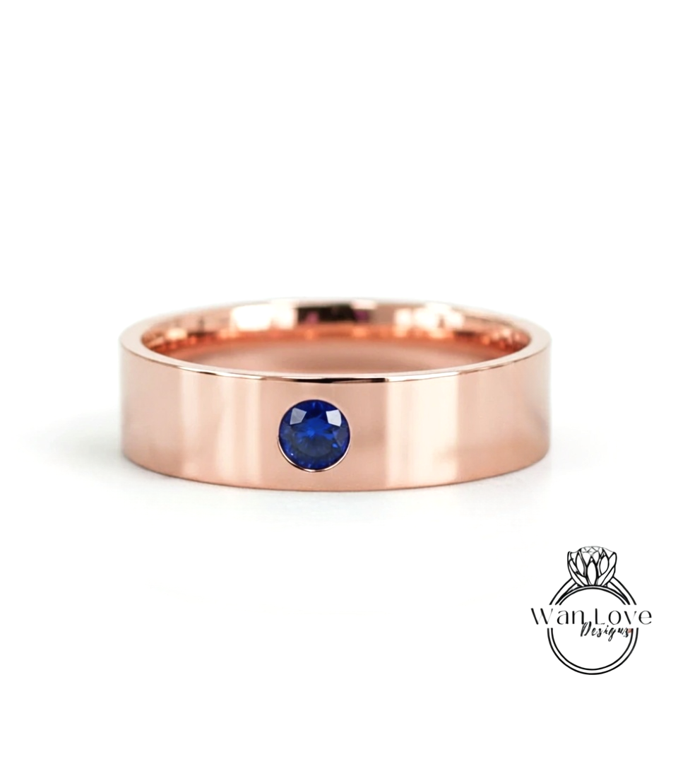 Solid gold mens band Diamond wedding band Art deco Round band 14K 18K rose gold Vintage Bridal ring unique Promise ring Anniversary ring