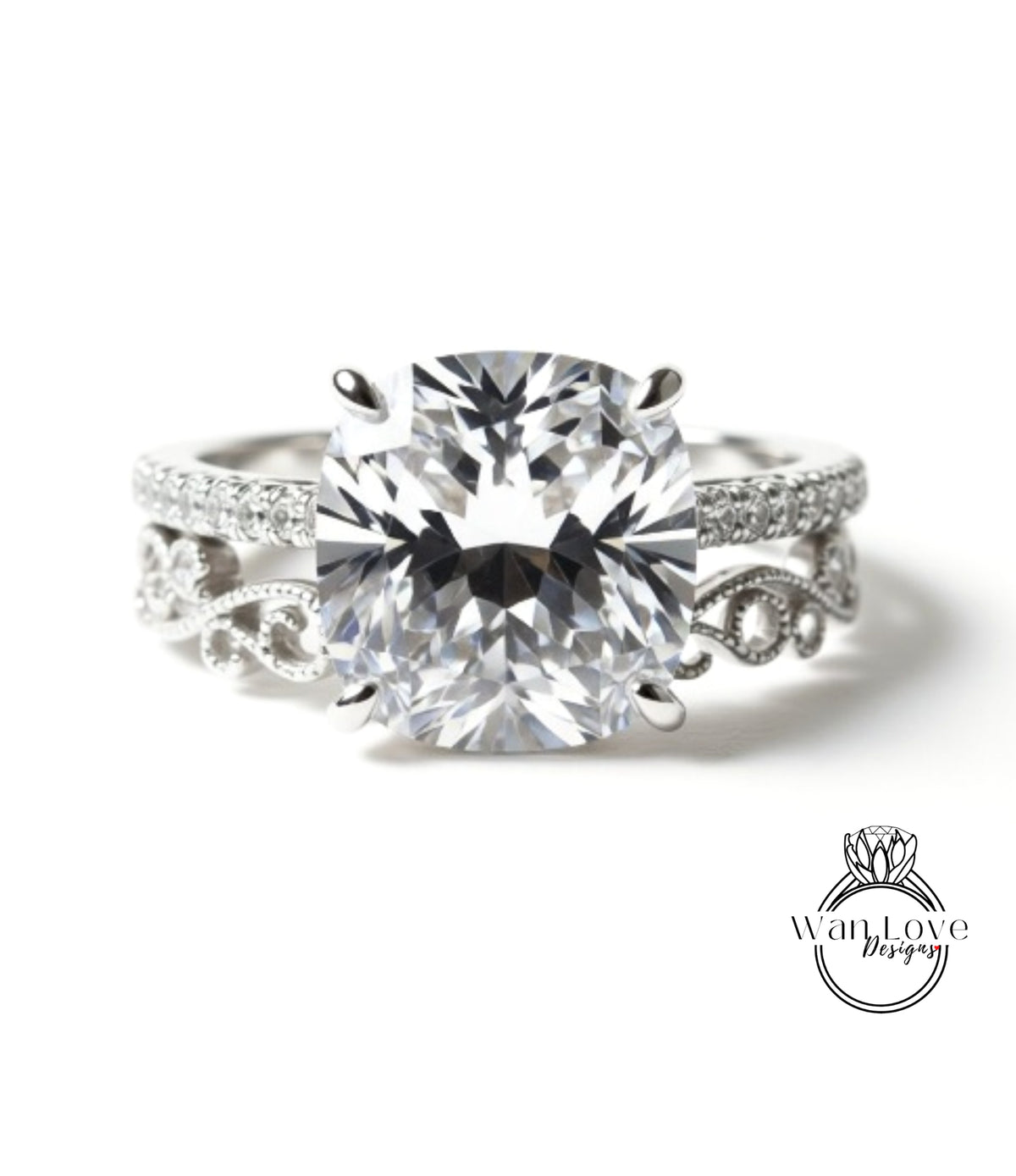 A close-up of a diamond engagement ring with a large, brilliant-cut diamond set in a silver band.