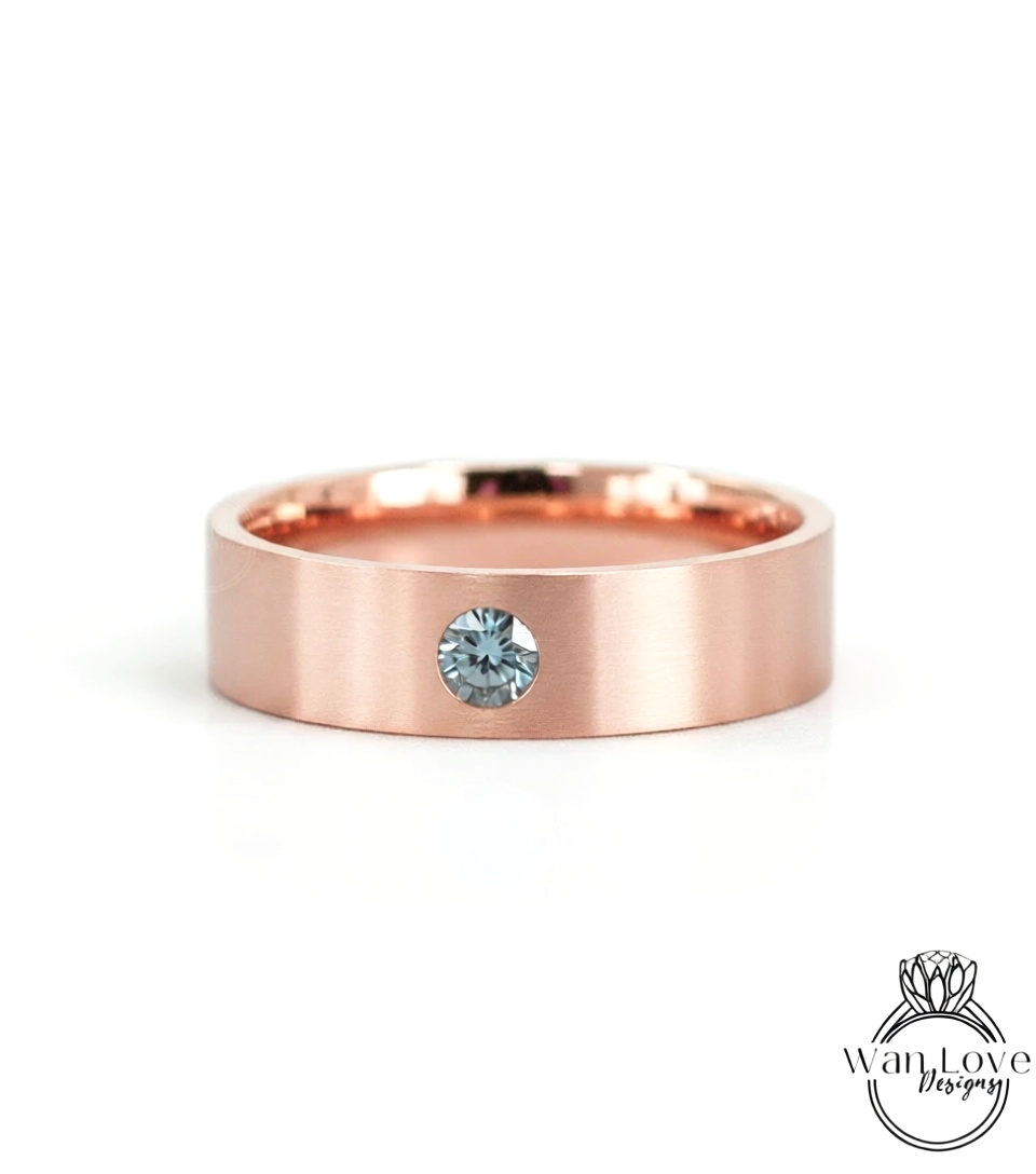 Solid gold mens band Diamond wedding band Art deco Round band 14K 18K rose gold Vintage Bridal ring unique Promise ring Anniversary ring