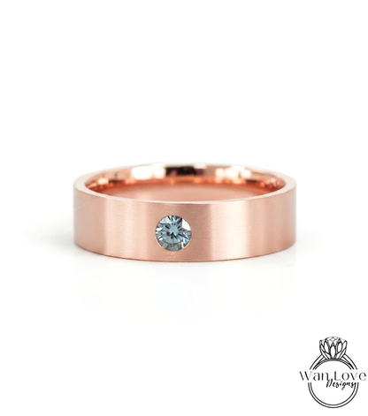 Solid gold mens band Diamond wedding band Art deco Round band 14K 18K rose gold Vintage Bridal ring unique Promise ring Anniversary ring
