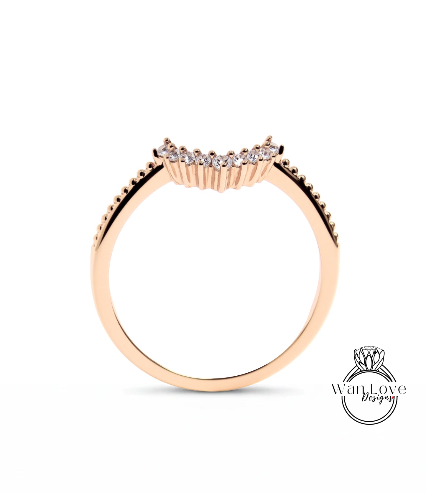 A gold ring with a diamond-encrusted band.
