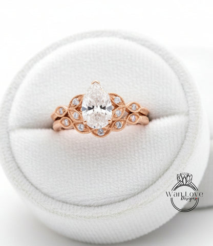 A close-up image of a beautiful engagement ring displayed in a white jewelry box.