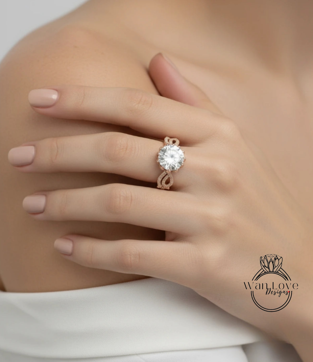 A close-up of a person's hand wearing a large, ornate gold ring with a large diamond in the center.