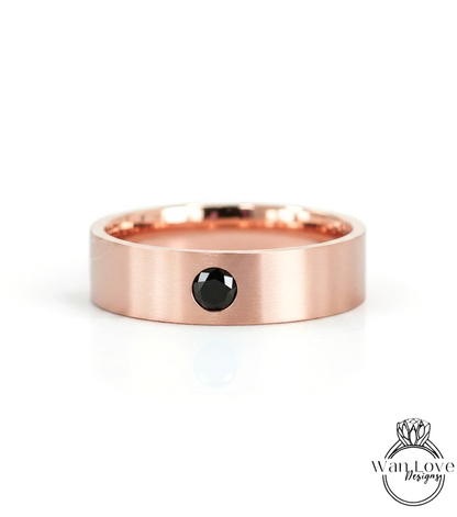 Solid gold mens band Diamond wedding band Art deco Round band 14K 18K rose gold Vintage Bridal ring unique Promise ring Anniversary ring