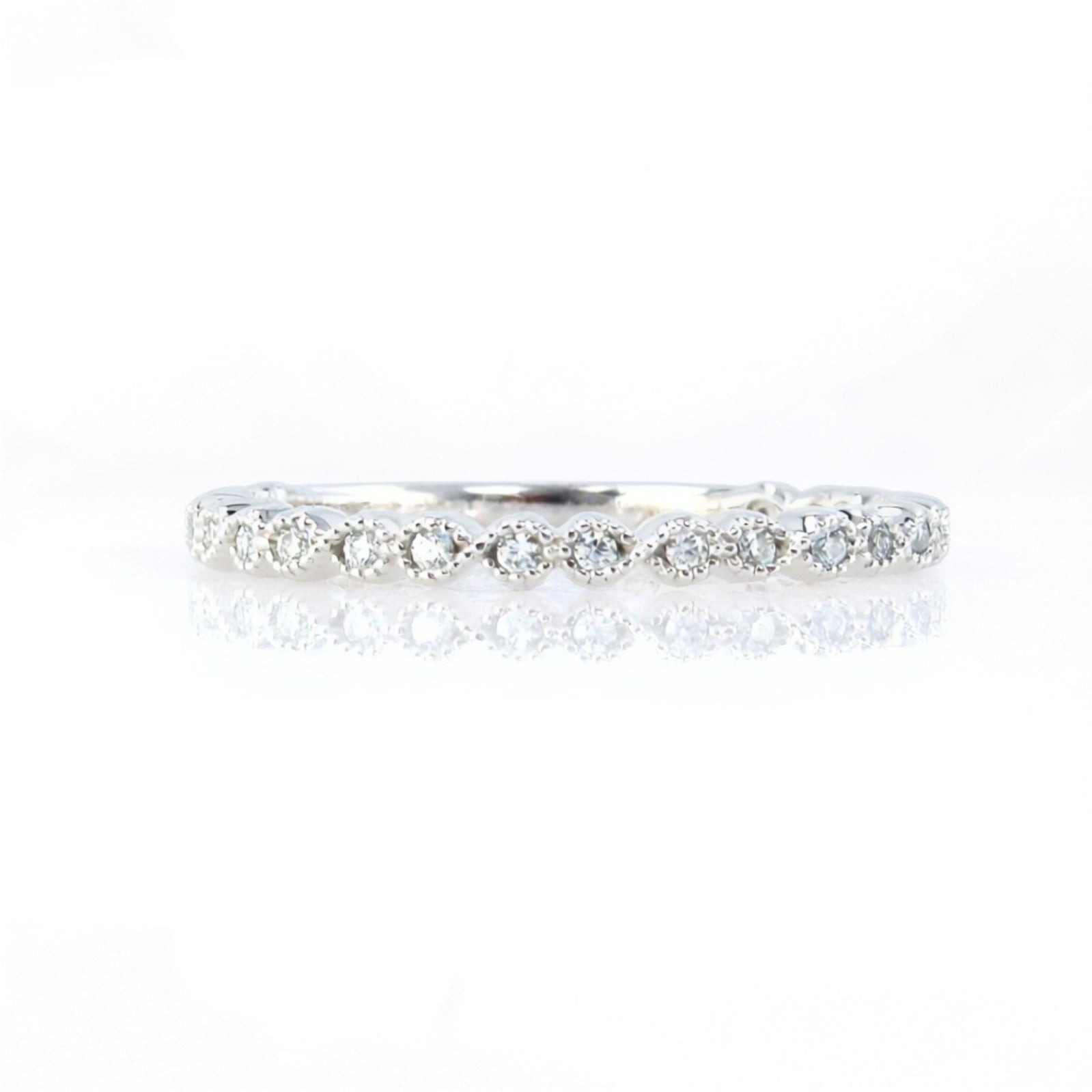 Infinity Bezel Diamond Matching Bands/ Moissanite Stackable Rings/ Minimalist Rings/ Round Wedding Bands/ Womans Rings/ Bridal Stacking Ring Wan Love Designs