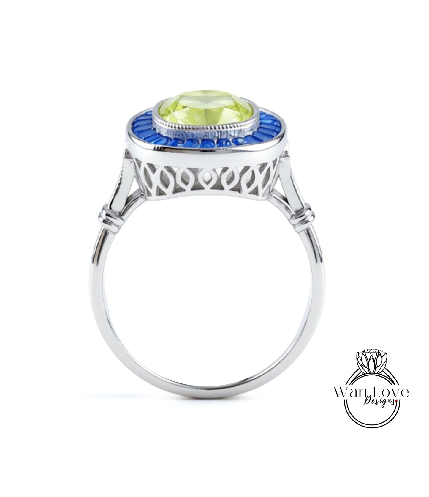 A silver ring with a blue and green gemstone set in the center.
