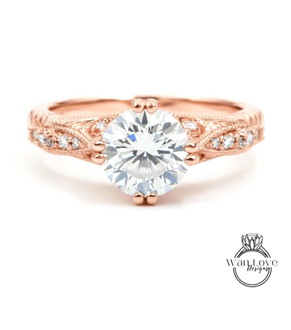 a beautiful engagement ring with a large, brilliant-cut diamond set in a rose gold band.